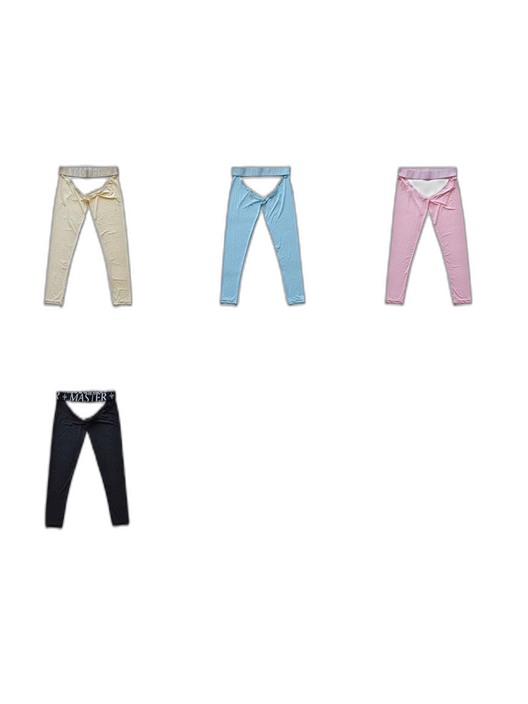 Men's Low-Waist Sexy Hollow Silk-Smooth Semi-Transparent Thermal Pants