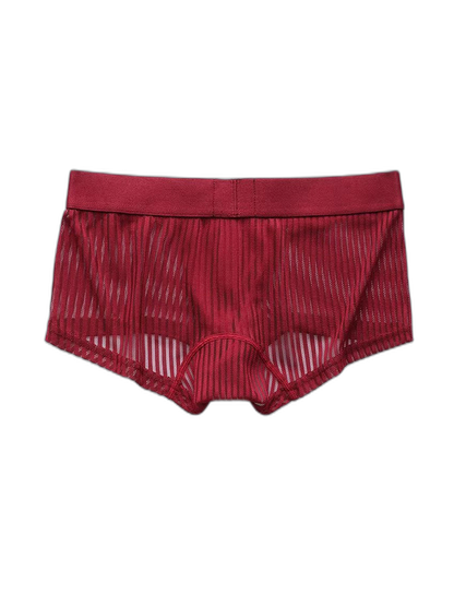 3 Pack Men's Striped Mesh Trunks with Comfort Pouch