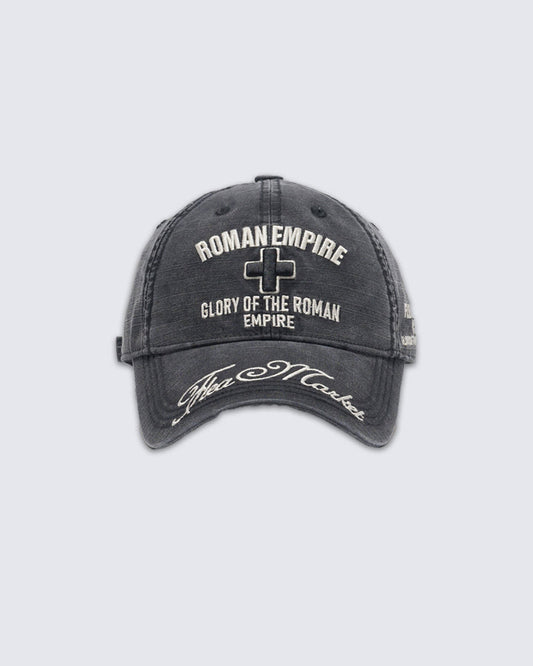 Vintage Washed Roman Letter Embroidery Baseball Cap
