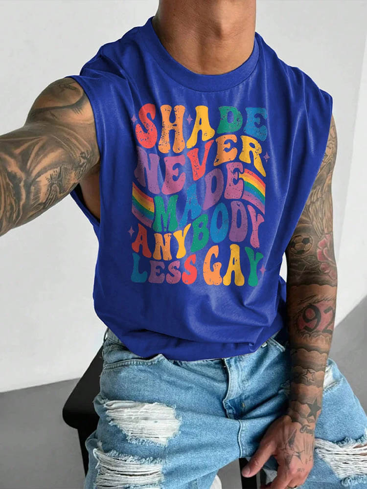 Men's Shade Never Made Anybody Less Gay Print Vest