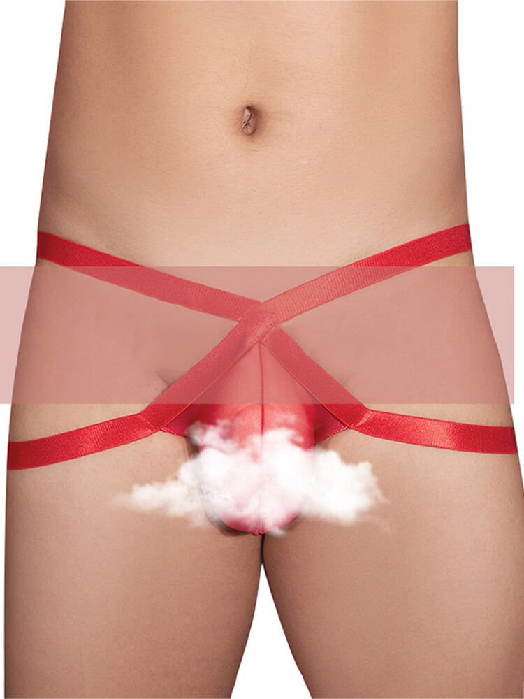 Men's Low-Rise Sexy Cut-Out Strappy Thong