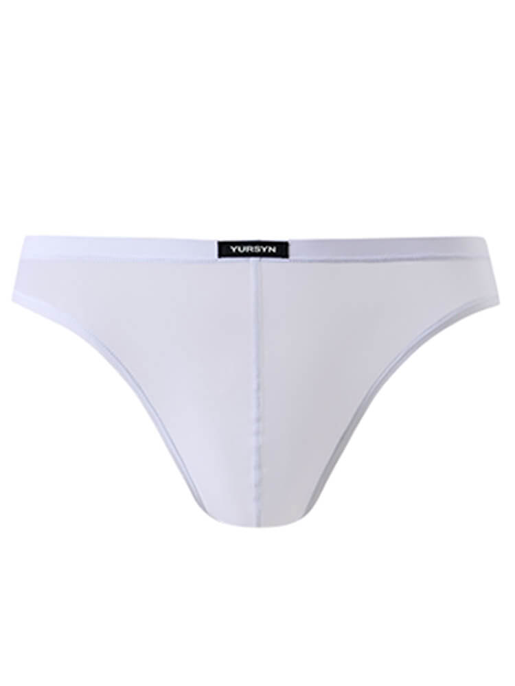 Men's Solid Color Sexy Transparent Thin Briefs