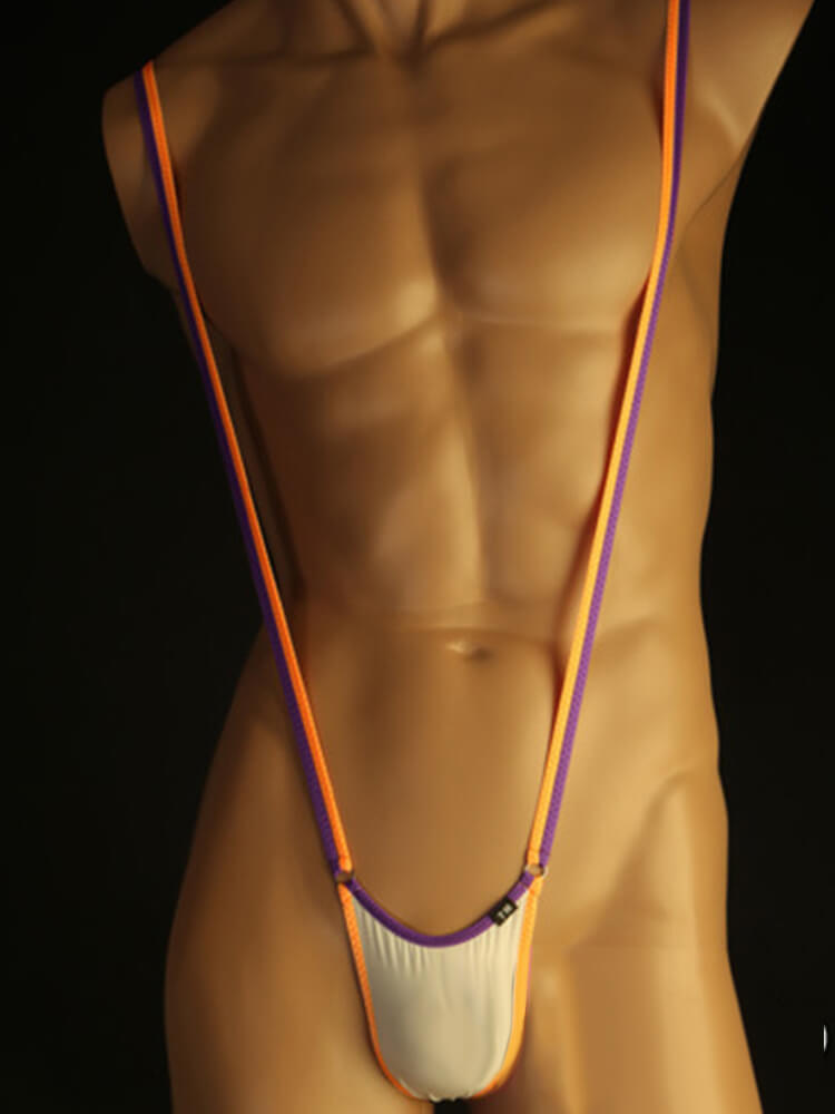 Men's Colorblock Suspender One-Piece Thong