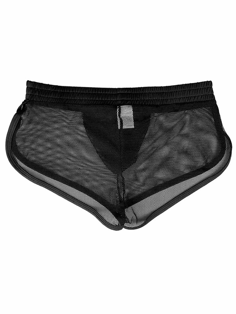 Men's Solid Color Mesh Full Split Trunks