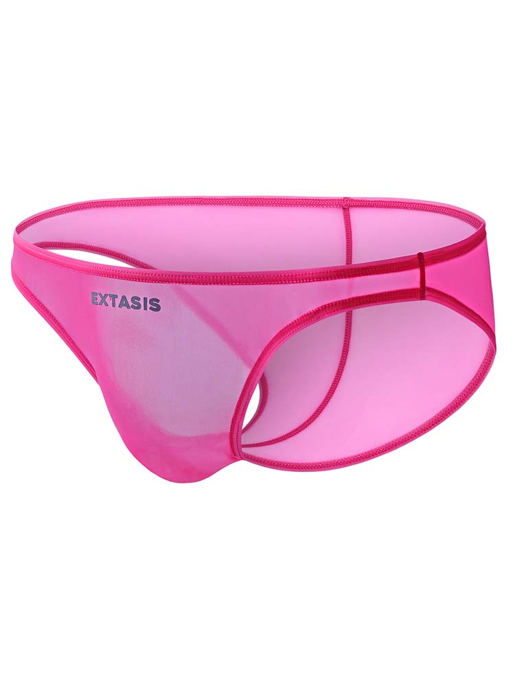 Men's Sexy Thin Sheer Solid Color Low-Rise Briefs
