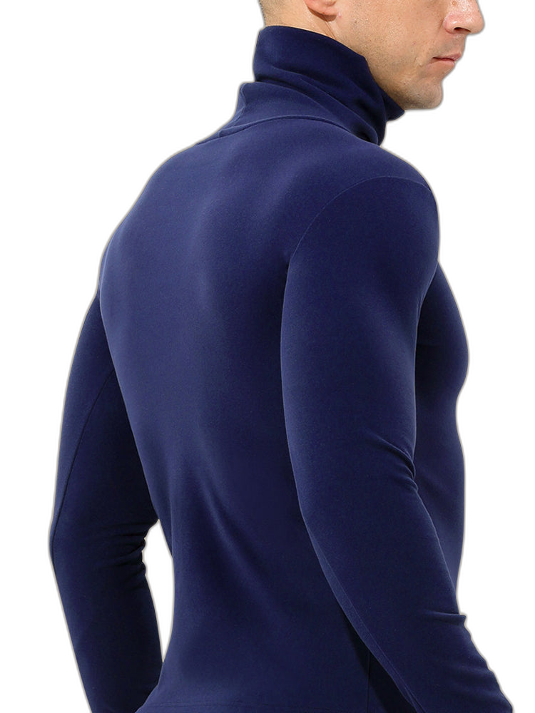 Men's Mid-high Collar Warm Cold-proof Long-sleeved Bottoming Shirt