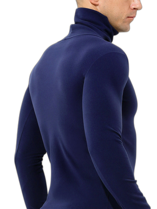 Men's Mid-high Collar Warm Cold-proof Long-sleeved Bottoming Shirt