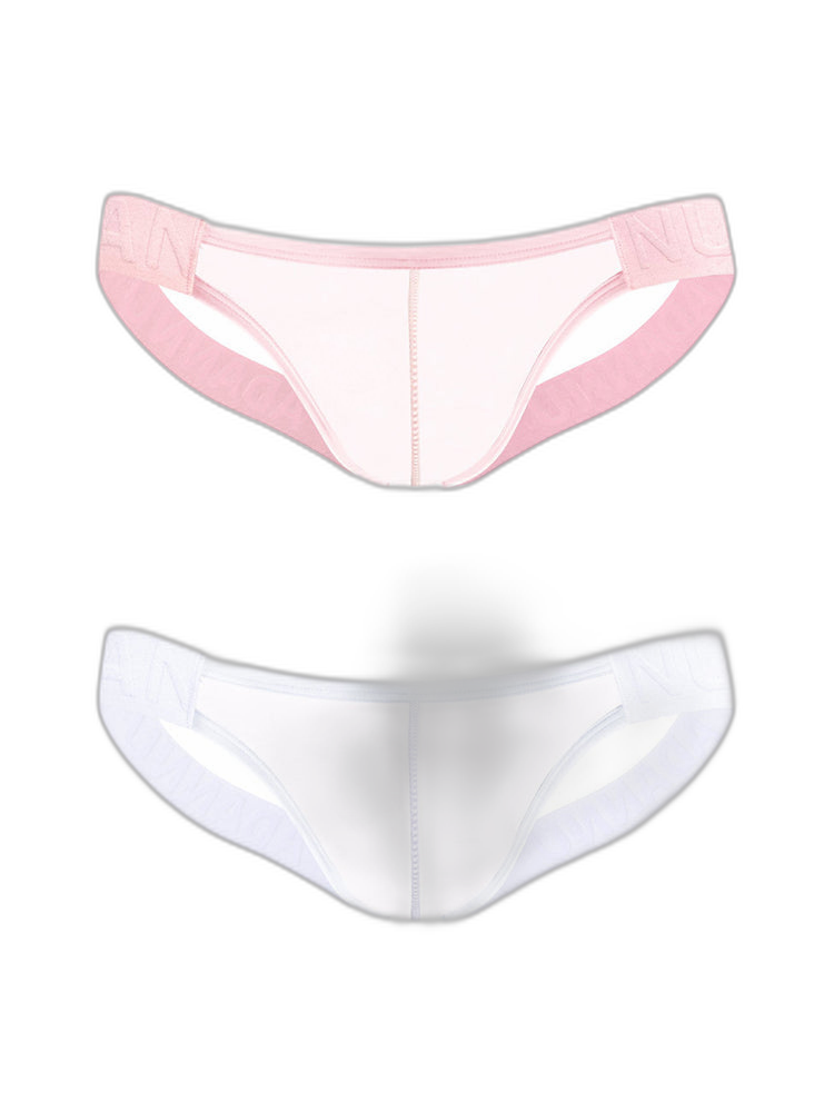 2 Pack Men's Sheer No-Waistband Jockstrap with Textured Pattern