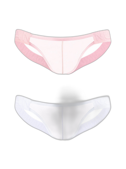 2 Pack Men's Sheer No-Waistband Jockstrap with Textured Pattern