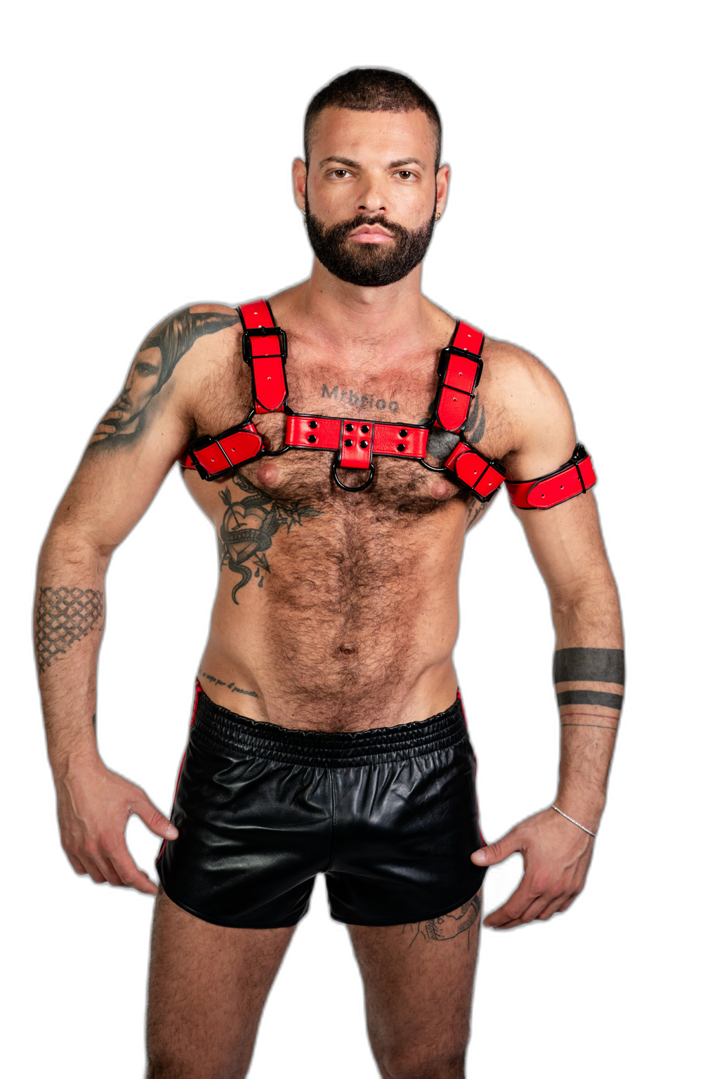 ruff GEAR Bold Leather Bicep Strap Red
