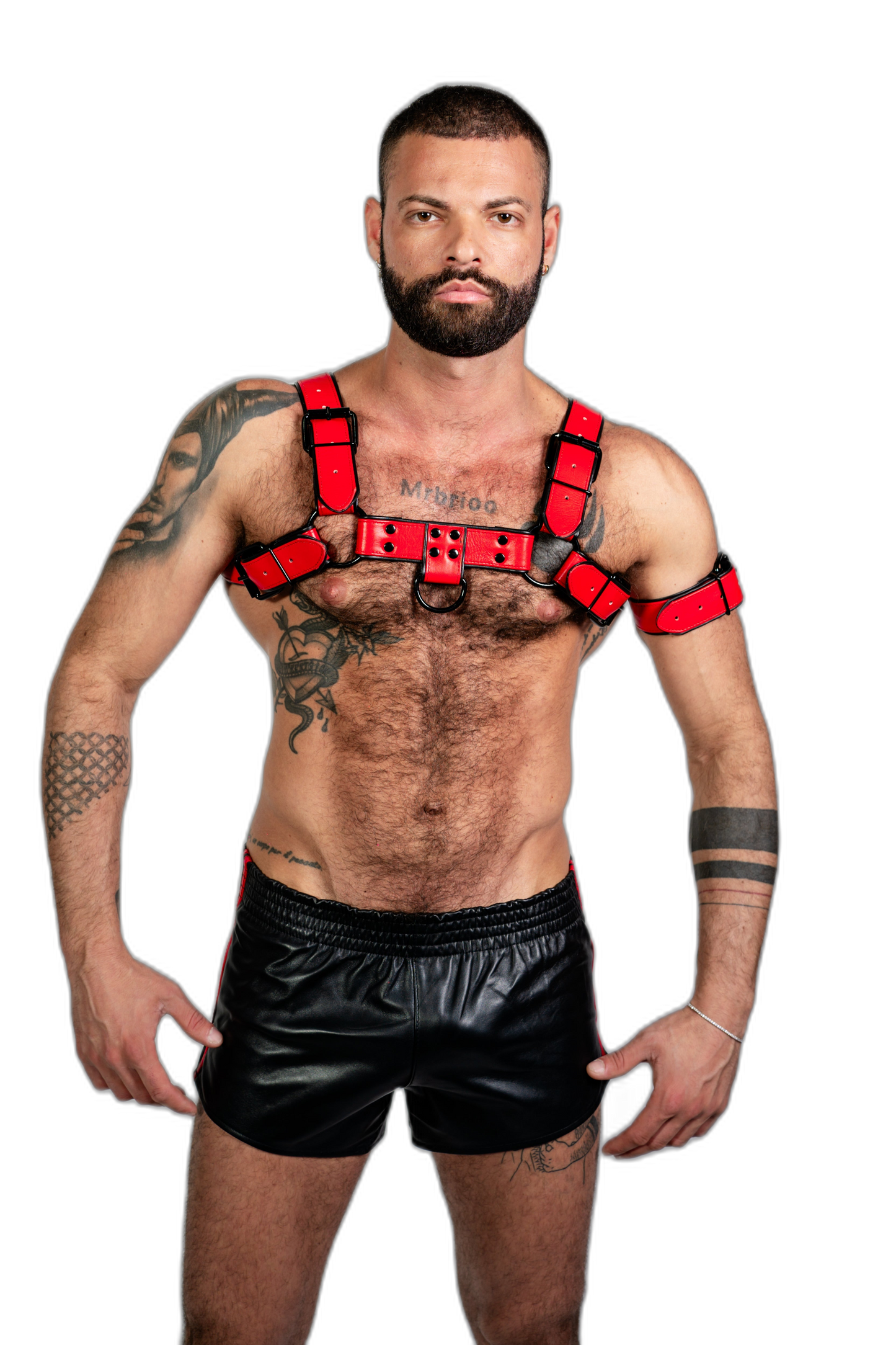 ruff GEAR Bold Leather Bicep Strap Red