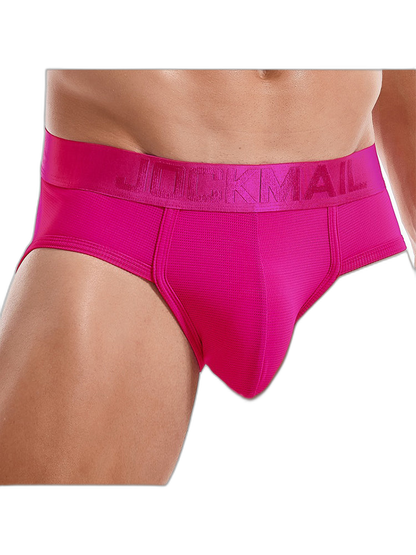 Men's Solid Color Mesh Breathable Sports Fitness Briefs
