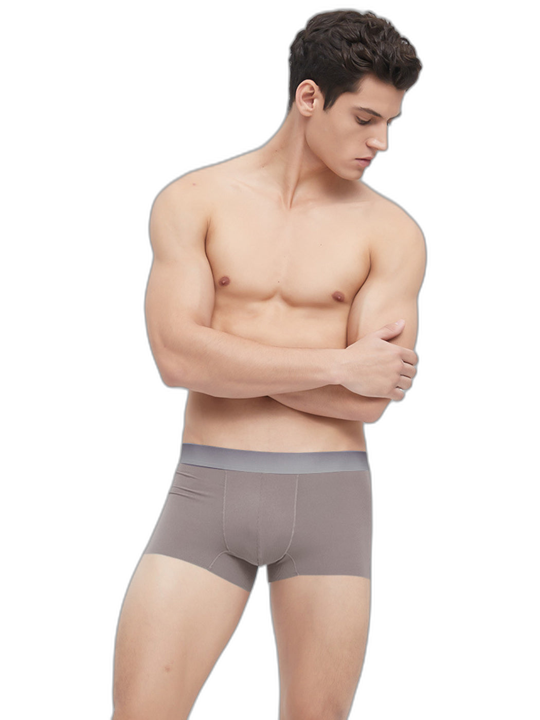 3 Pack Men's Breathable Threaded Fabric Ball Pouch Trunks