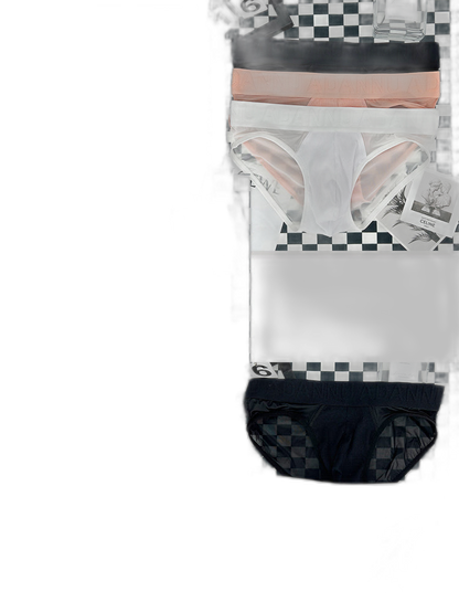 2-pack Men's Sexy Semi-transparent Ribbed Briefs