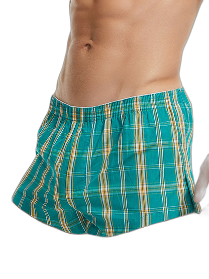 Men’s Vent Classic Plaid Cotton Boxers With Fly