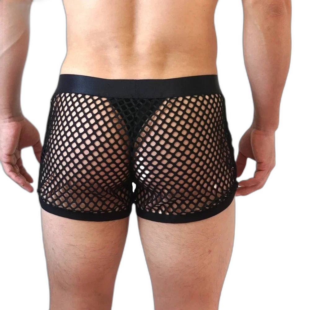 Jockmail 'Reveal All Fishnet' Underwear Shorts