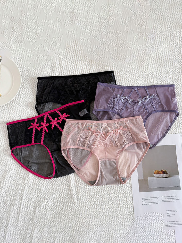 Men's Sexy Bow Detail Lace U-Pouch Briefs