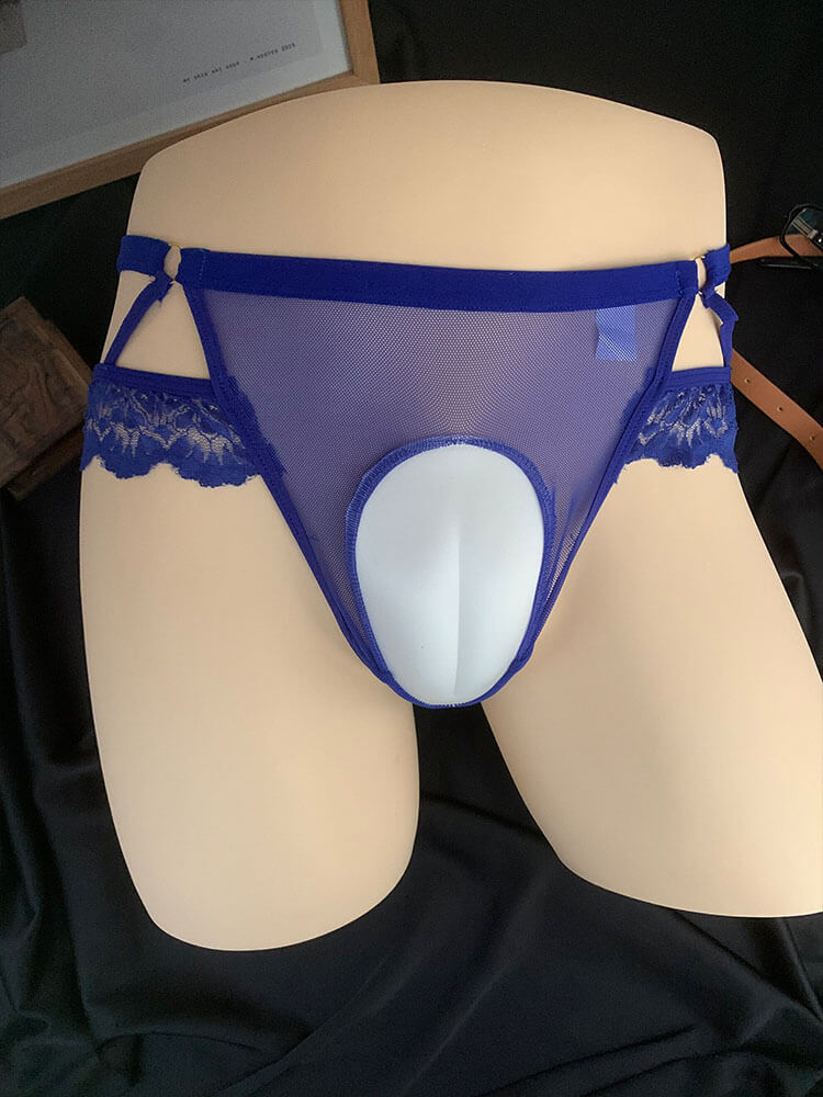 Men's Sexy Lace Mesh Sissy Crossdresser Thong