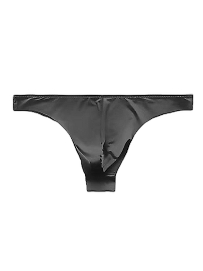 4 Pack Men's Seamless Ice Silk Sports Sexy Solid Color Thong & Strings