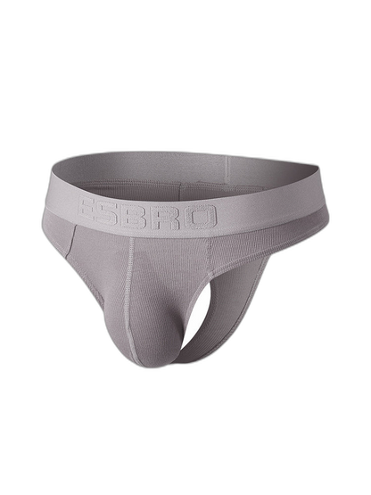 2 Pack Men's Ribbed Butt-Lifting U-Pouch Sexy Thong