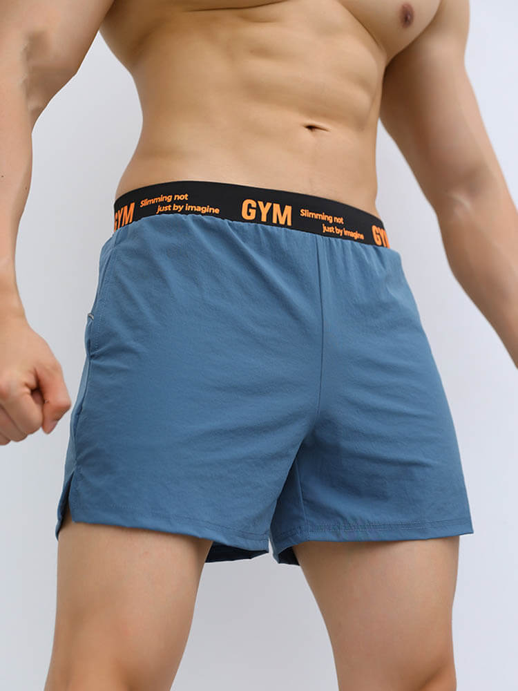 Men's Thin Loose Elastic Ice Silk Fitness Shorts