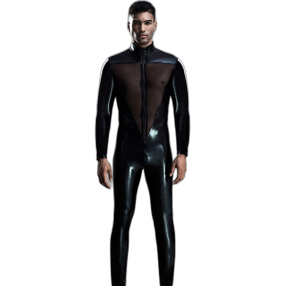 Men's Sheer Mesh Bodysuit