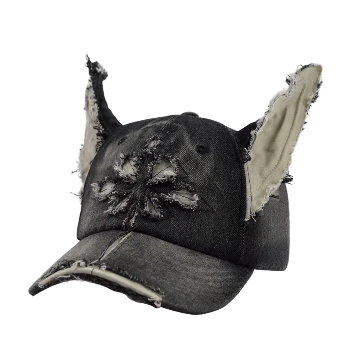 Shredded Faded Cap Black