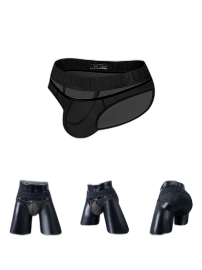 2 Pack Men's Stretch Solid Color Sexy Crotch Single-Layer Briefs