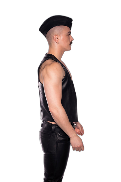 Prowler RED Leather Vest Waistcoat Black