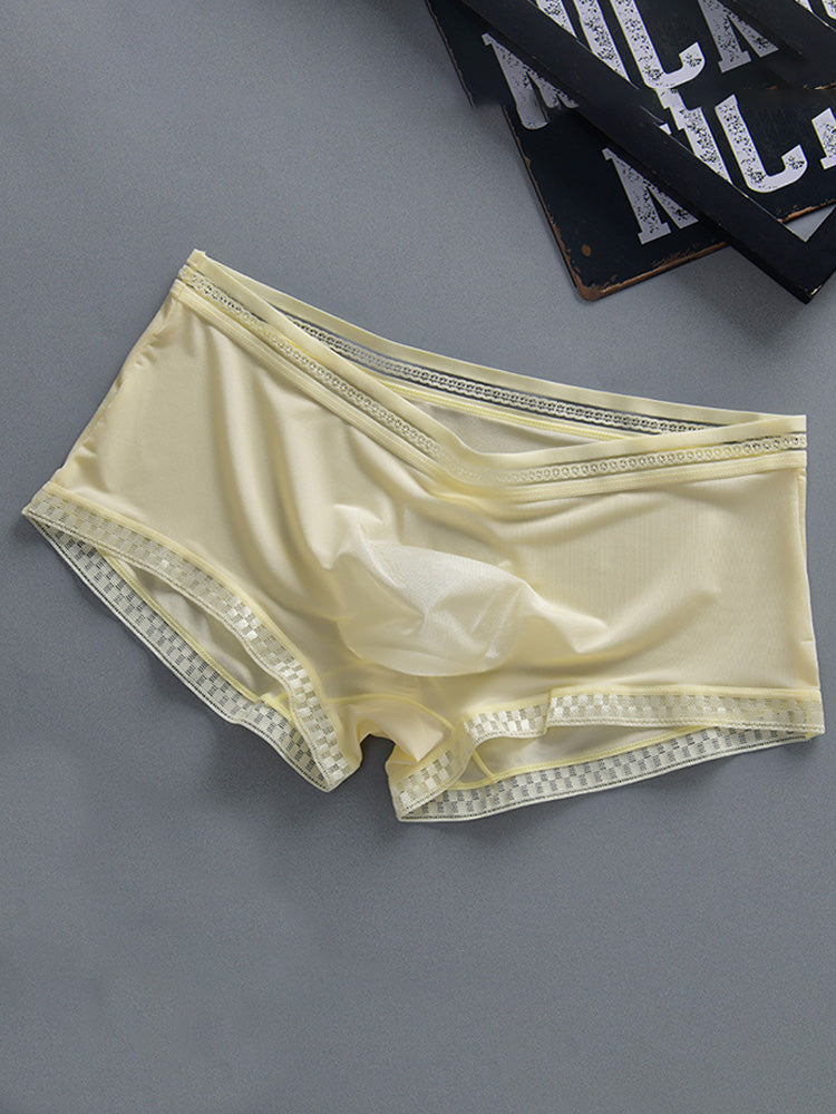 Men's Semi Transparent Ice Silk Boxer Briefs 