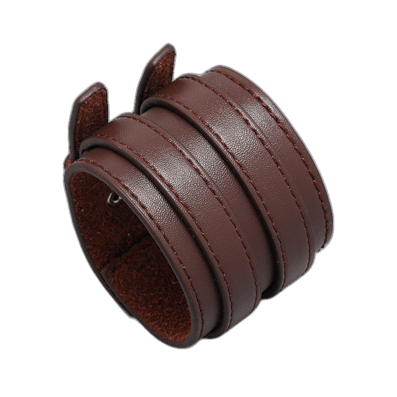 Adjustable Leather Dual-Buckle Bracelet