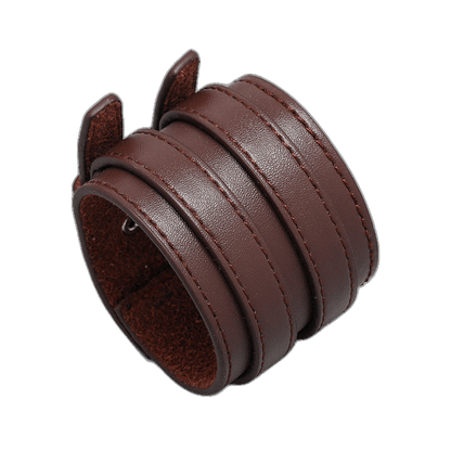 Adjustable Leather Dual-Buckle Bracelet