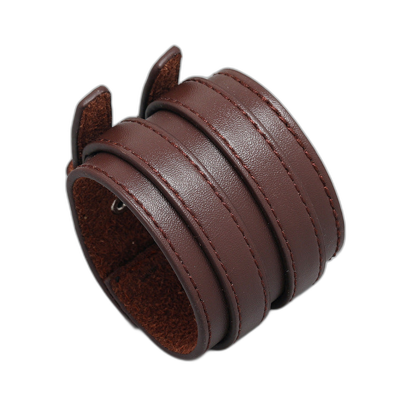 Adjustable Leather Dual-Buckle Bracelet