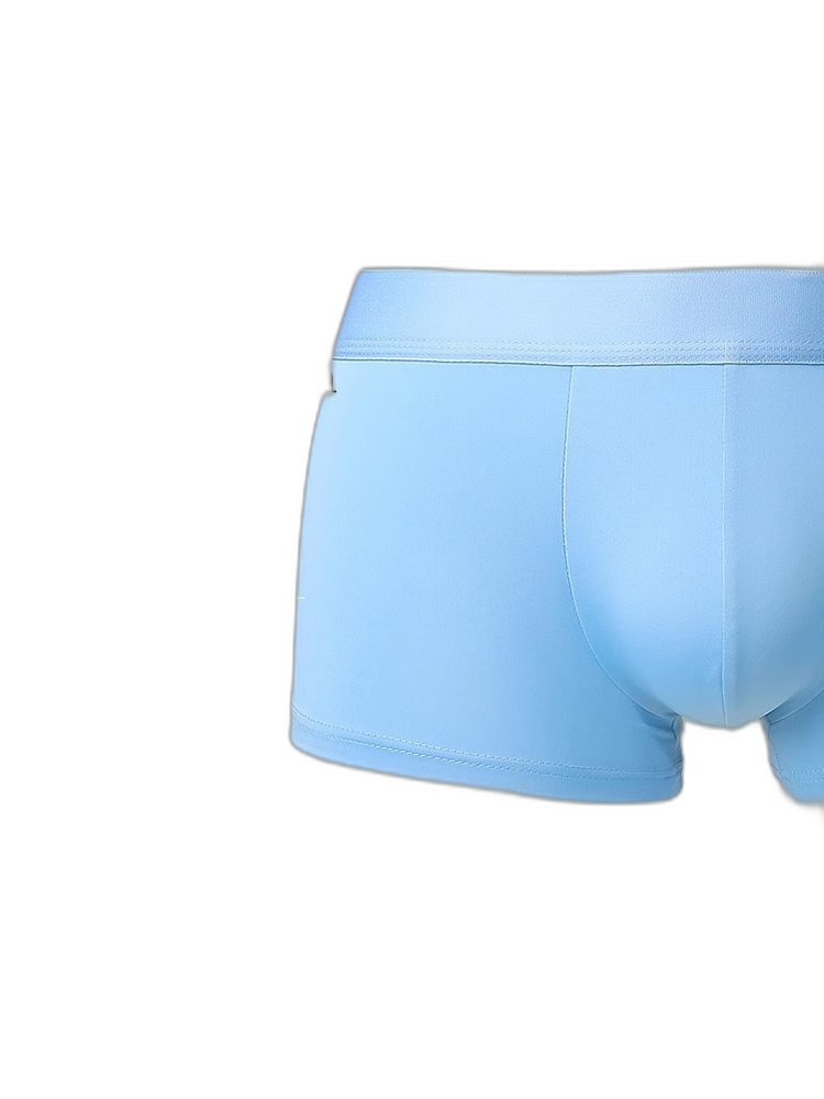 3 Pack Men's Ultra-thin Ice Silk Seamless Solid Trunks