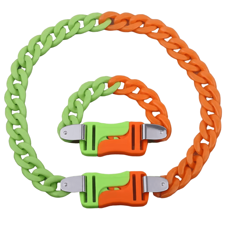 Acrylic Chain Green/Orange