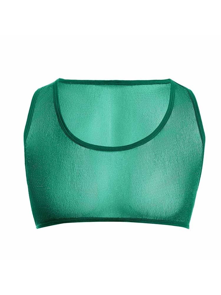 Men's Shiny Sheer Mesh Crop Vest