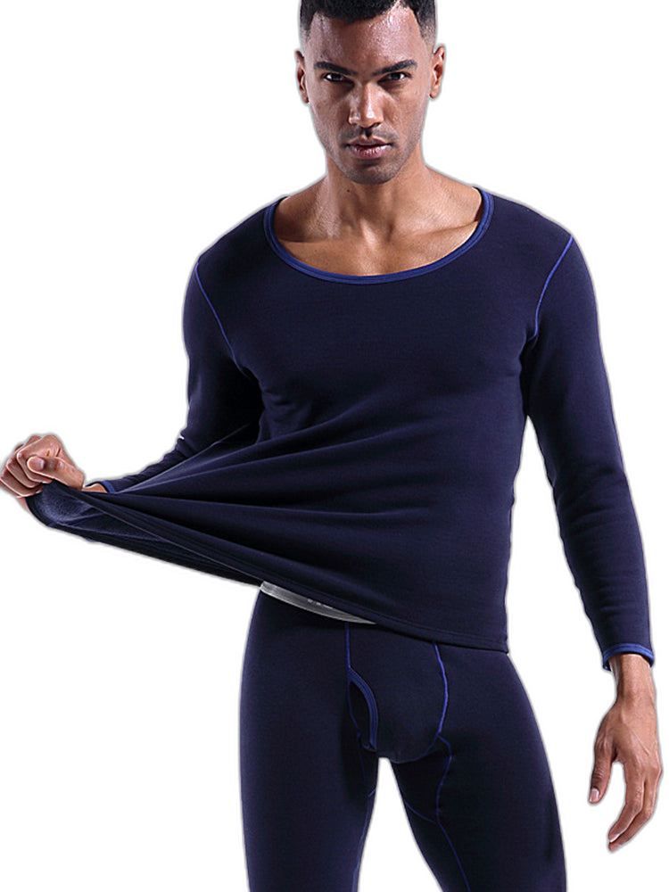 Fleece Lined Men's Thermal Underwear With Support Pouch