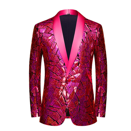 Men's Festival Laser Glitter Sequin Blazer
