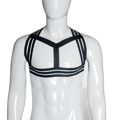 Elastic Hollow Striped Harness