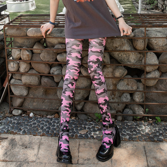 Camo Print Stirrup Tights