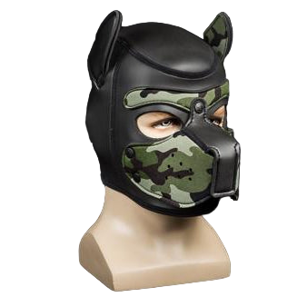 Mr S Leather NEOPRENE Puppy Hood | Black & Camo