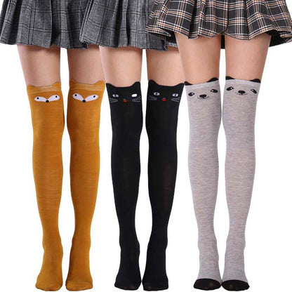 Cat Face Over-Knee Socks