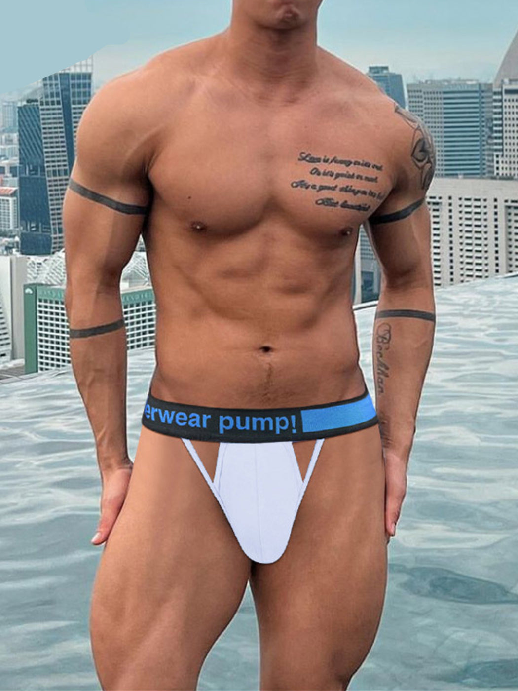 Men's Sexy Butt-Lifting Sporty U-Pouch Large Thong & Strings