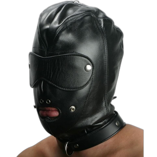ruff GEAR Premium Leather Locking Slave Hood