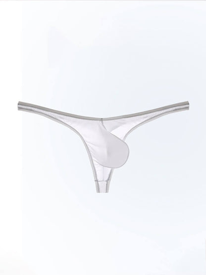 Men's Sexy Sheer U-Bulge Pouch Ice Silk Thong