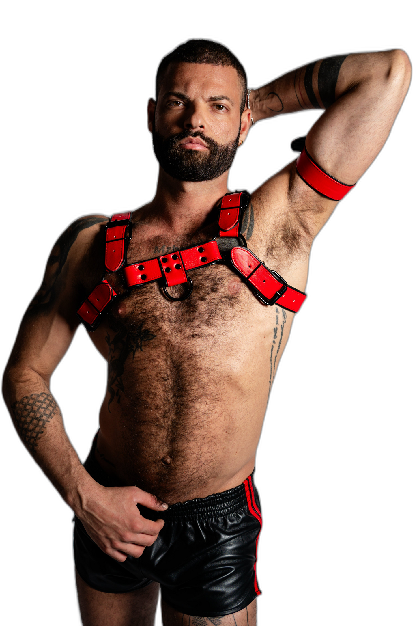 ruff GEAR Bold Leather Bicep Strap Red