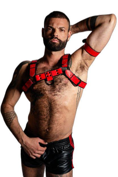 ruff GEAR Bold Leather Bicep Strap Red