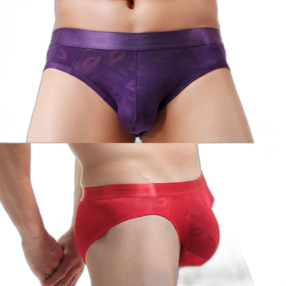 2 Pack Men's Sexy Seamless Solid Color Briefs