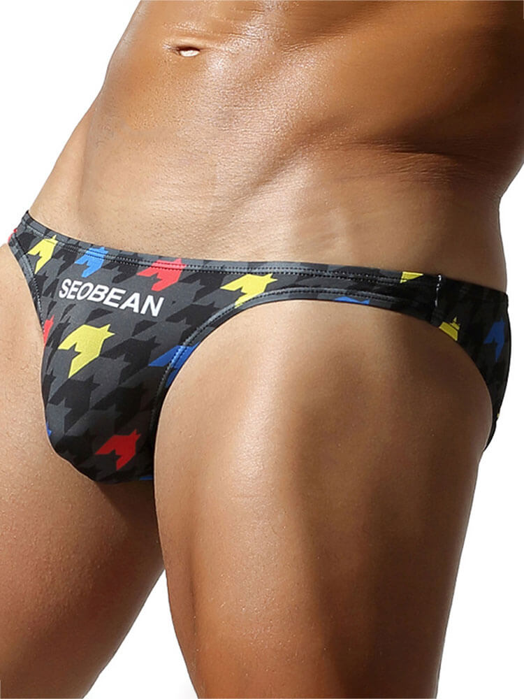 Men's Sexy Low-Rise Colorful Printed Briefs