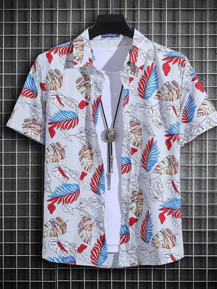 Men's Hawaiian Beach Loose Short-sleeved Shirt